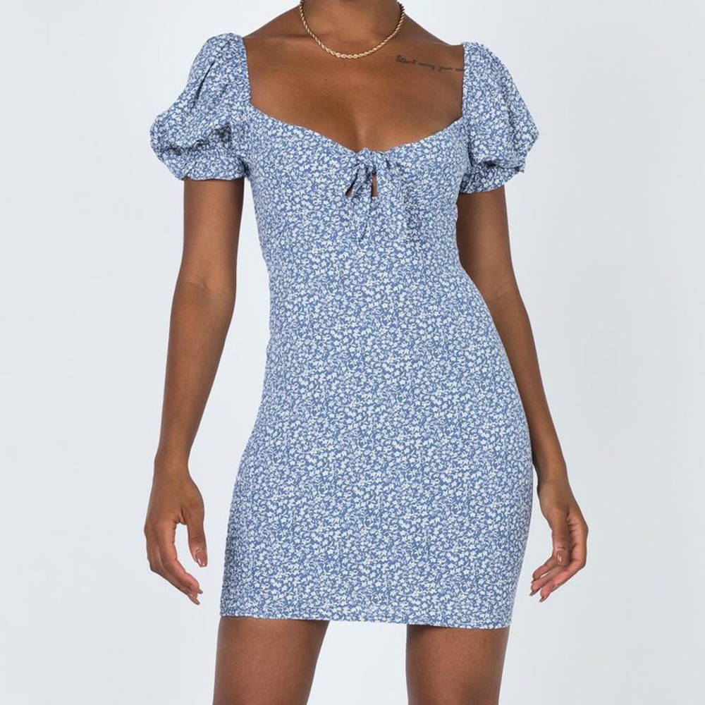 SOLD! Princess Polly mini dress tie front cross back open back flower dress NWT